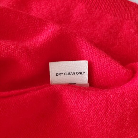 Philosophy Red Cashmere Sweater Leopard Heart Crewneck Pullover Size S Coquette - Picture 9 of 9